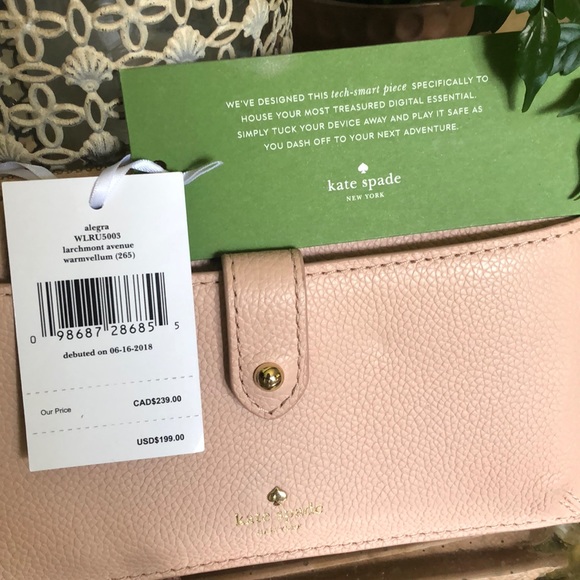 NWT Kate Spade Allegra Crossbody Wallet warmvellum - Picture 8 of 8